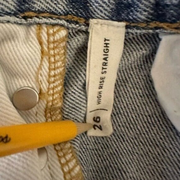 Pacsun Jeans Pants High Rise Straight Light Medium Denim Button Closure Size 26 - Picture 5 of 7